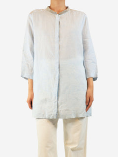 Light blue beaded collar shirt - size UK 18 Tops Fabiana Filippi 