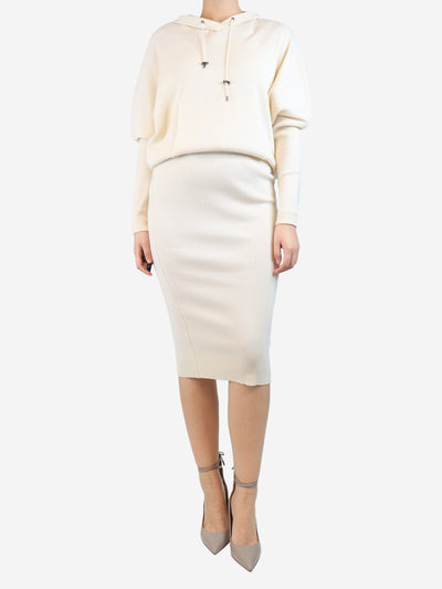 Cream hooded knit midi dress - size L Dresses Tom Ford 