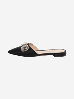 Black satin embellished flats - size EU 38 Flat Shoes Miu Miu 