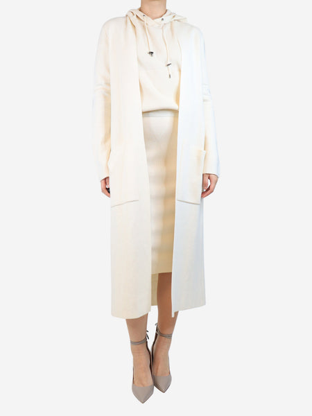 Cream longline cardigan - size M product image