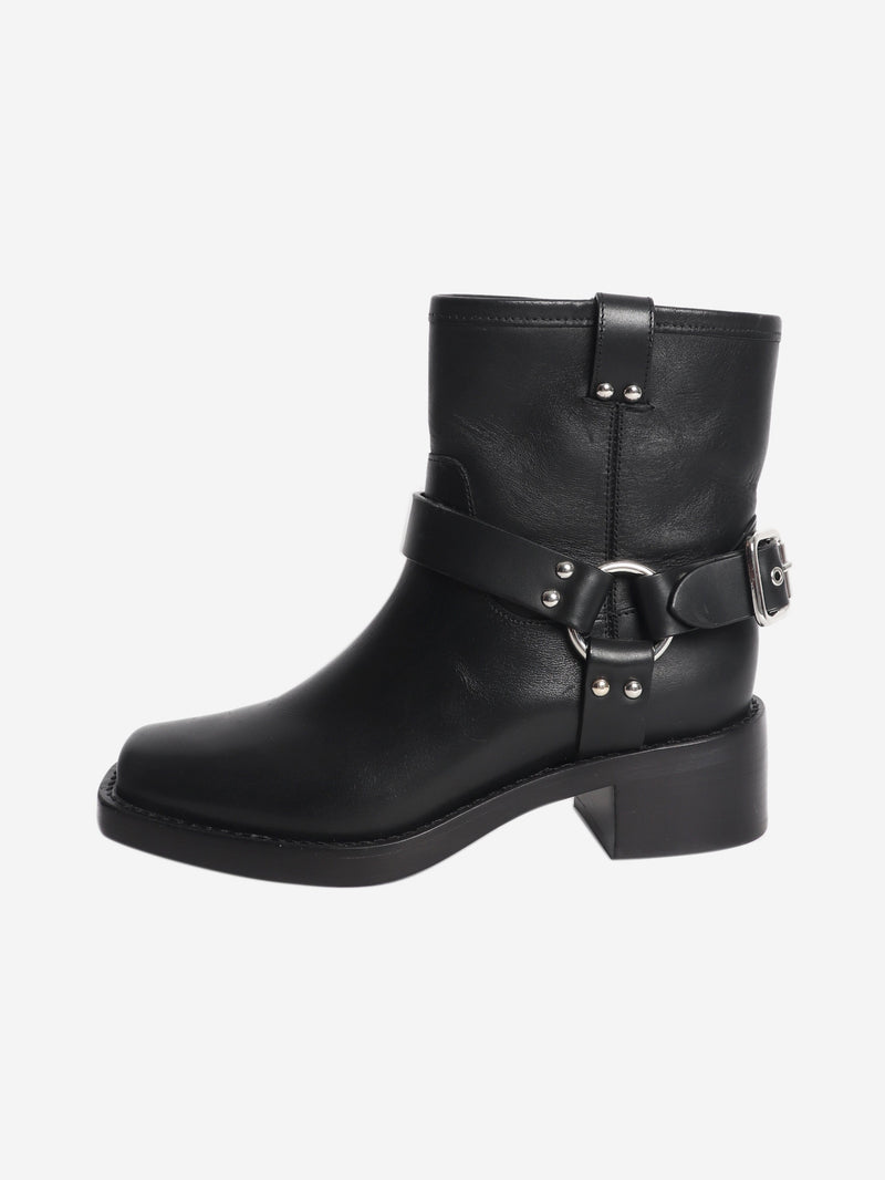 Black leather Foster moto ankle boots - size UK 5 Boots Reformation 