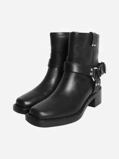 Black leather Foster moto ankle boots - size UK 5 Boots Reformation 