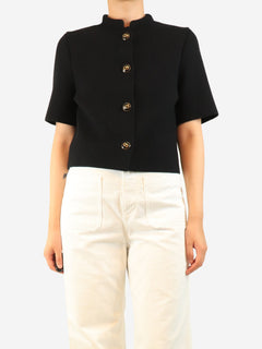 Black short sleeve button down knit jacket - size UK 10 Knitwear Dior 