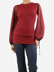 Roksanda Burgundy ribbed knit top - size XS