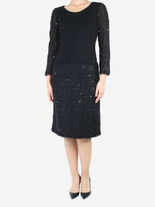 Chanel Black sparkly sequin embellished dress - size FR 38