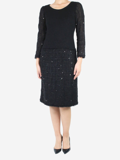 Black sparkly sequin embellished dress - size FR 38 Dresses Chanel
