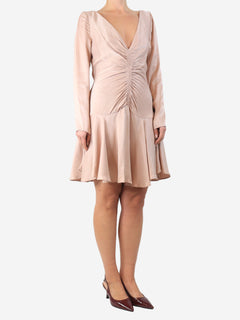 Blush satin ruched mini dress - size UK 12 Dresses Zimmermann 