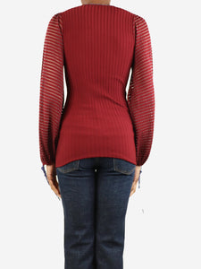 Roksanda Burgundy ribbed knit top - size XS