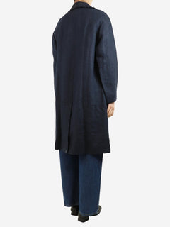 Navy blue frayed linen coat - size UK 8 Coats & Jackets Officine Generale 