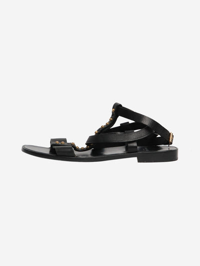 Black studded flat sandals - size EU 37 (UK 4) Flat Sandals Saint Laurent 