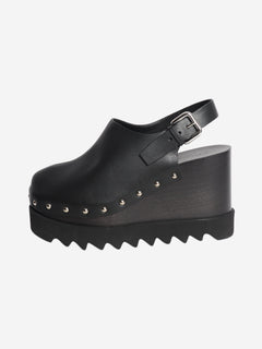 Black leather platform clogs - size EU 37.5 Heels Stella McCartney 