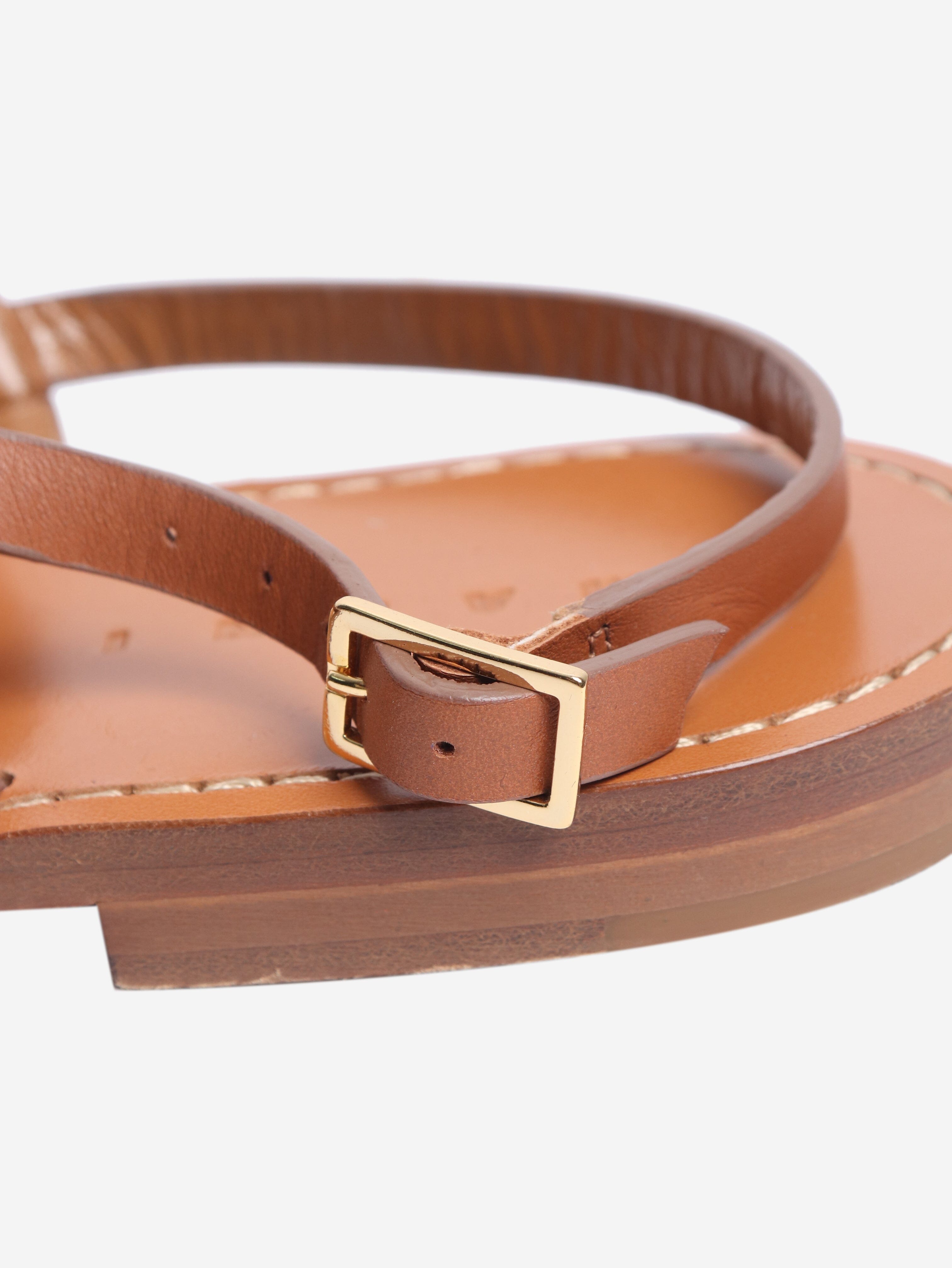Brown crystal T-strap sandals - size EU 40 Flat Sandals Marni 