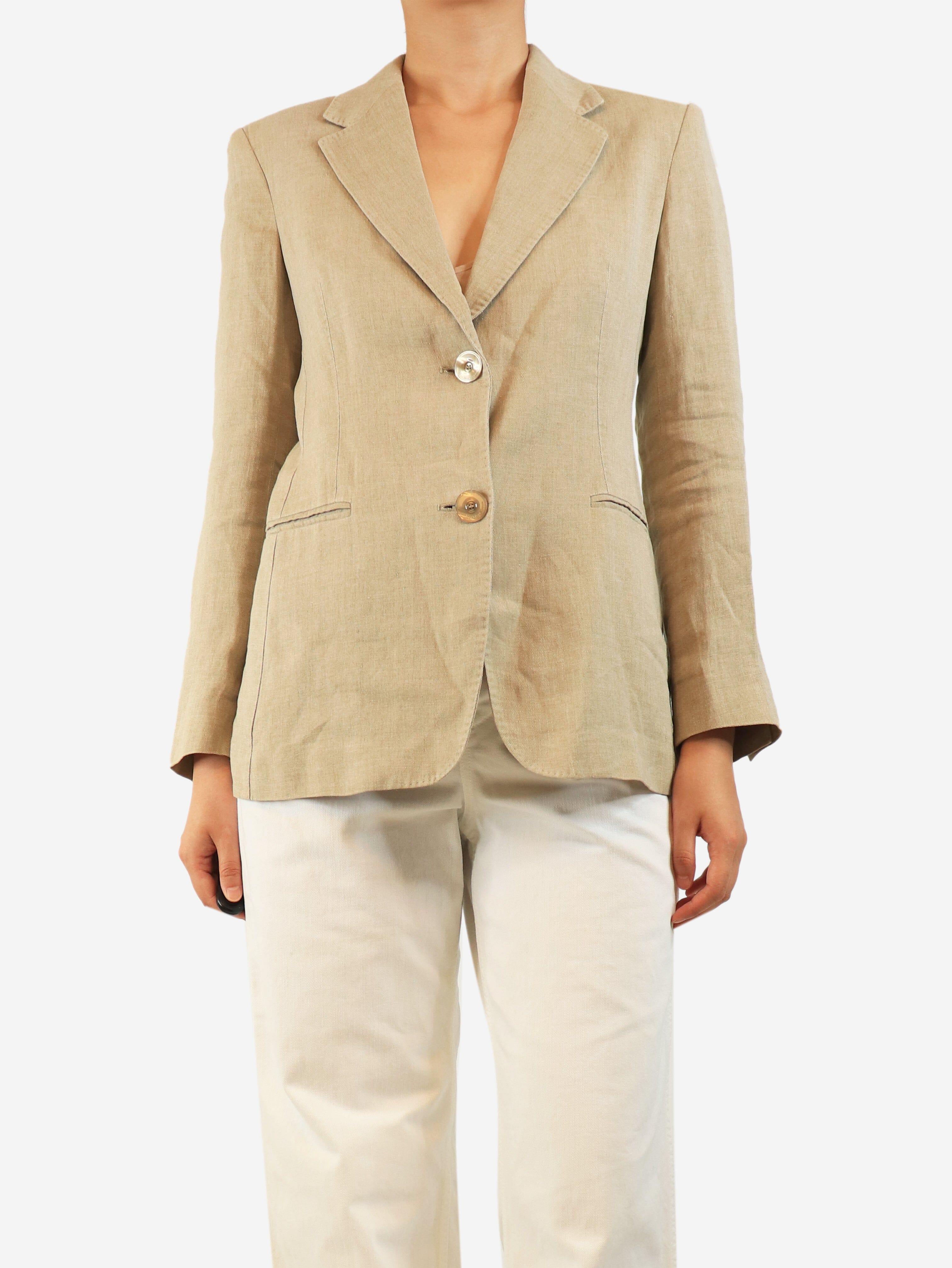 Neutral linen blazer - size UK 8 Coats & Jackets Max Mara Studio 
