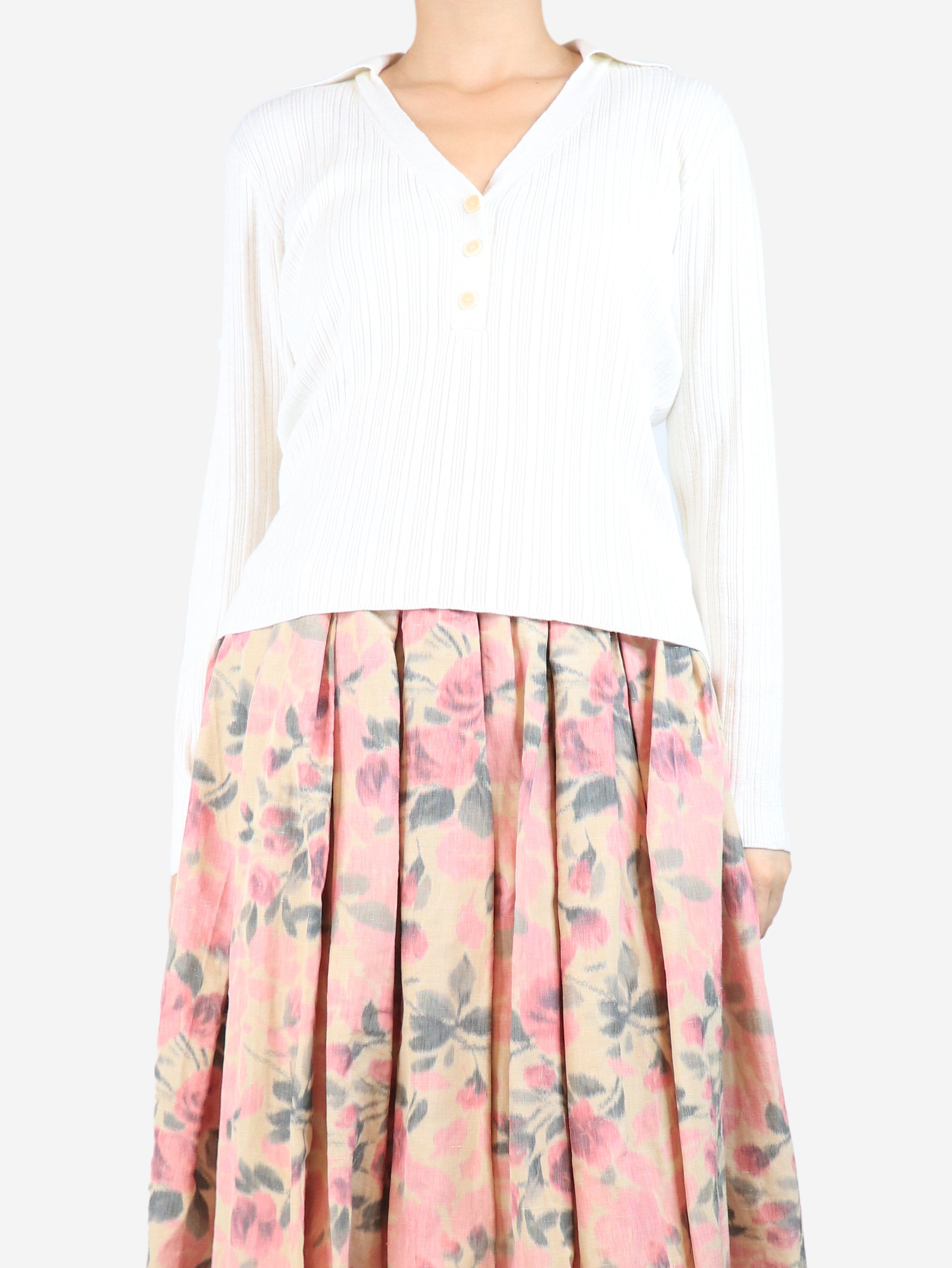 Ivory rib-knit top - size L Tops Jonathan Simkhai 