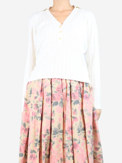 Ivory rib-knit top - size L Tops Jonathan Simkhai 