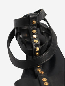 Saint Laurent Black studded flat sandals - size EU 37 (UK 4)