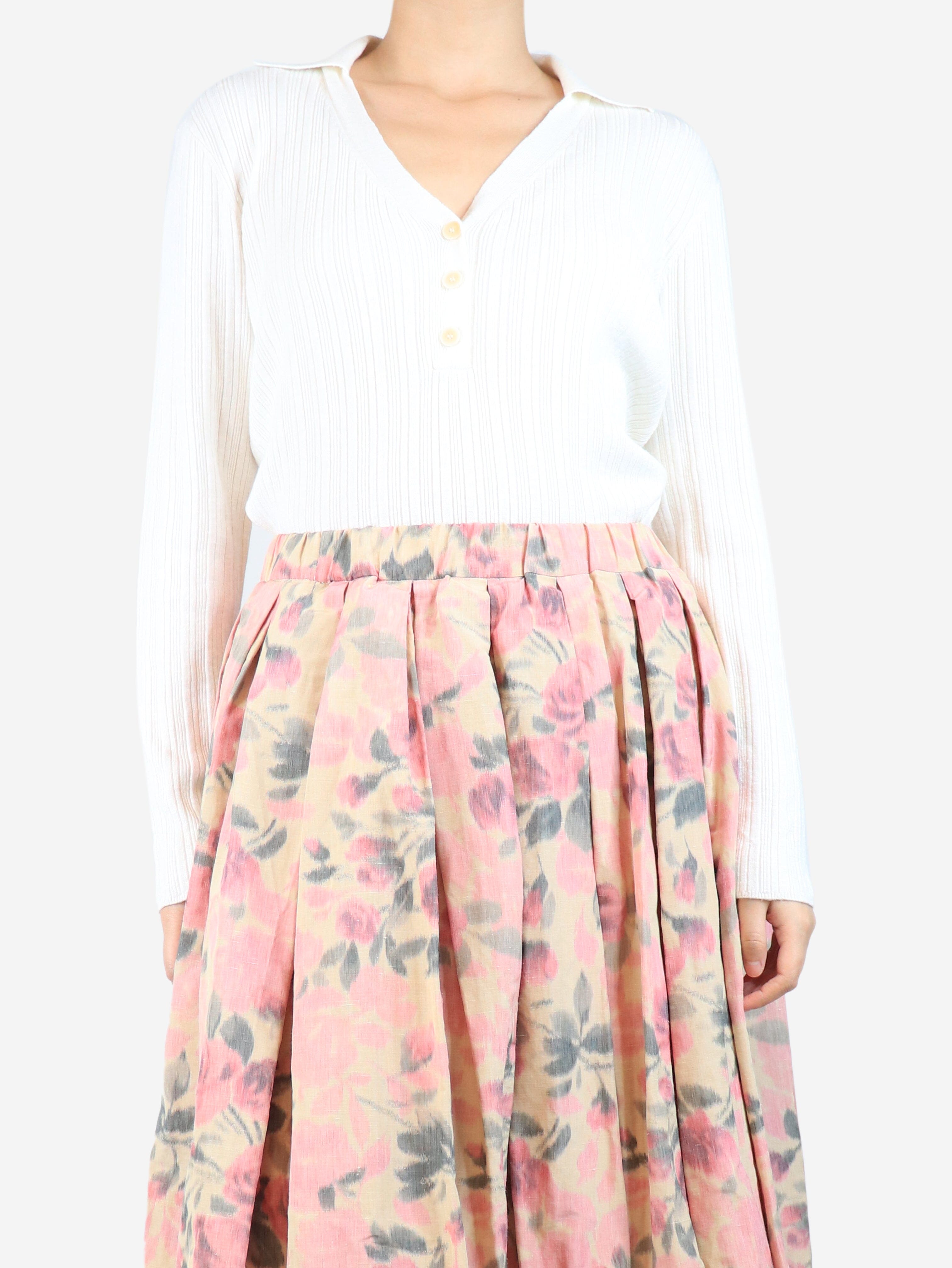 Ivory rib-knit top - size L Tops Jonathan Simkhai 