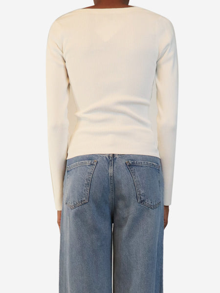 White ribbed knot top - size S alternate image