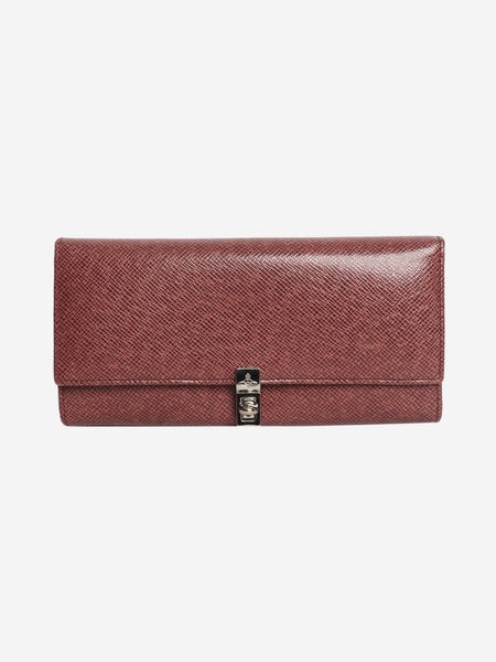 Pink leather textured wallet product image