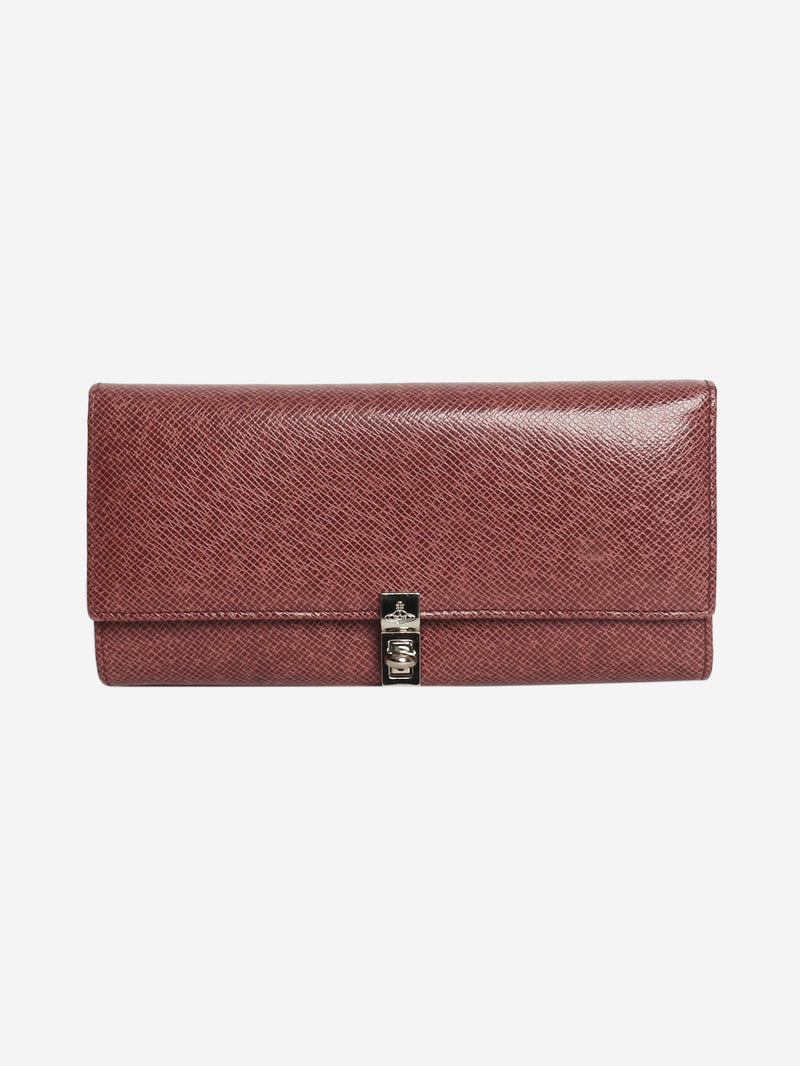 Pink leather textured wallet