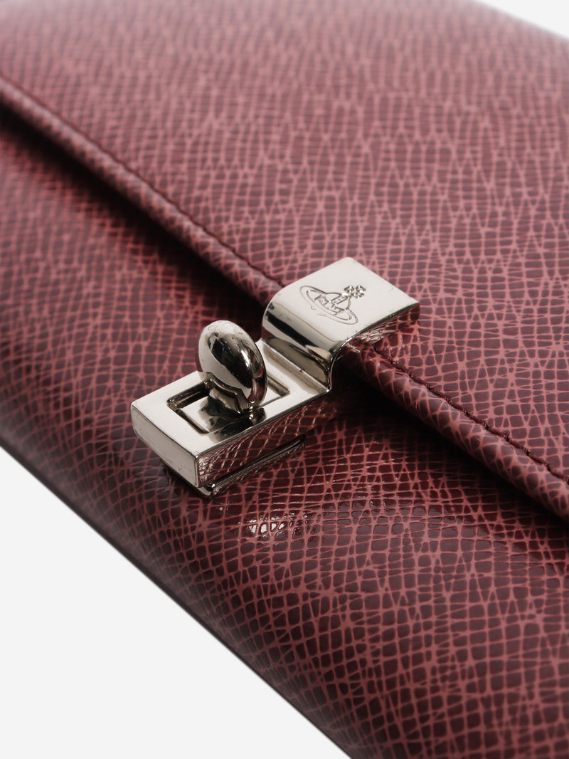 Pink leather textured wallet