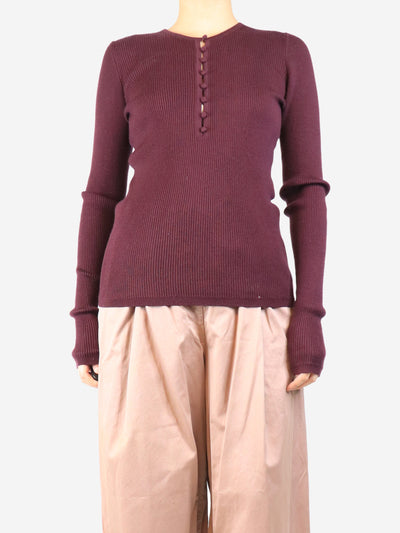 Aubergine knit top - size L Tops Gabriela Hearst 