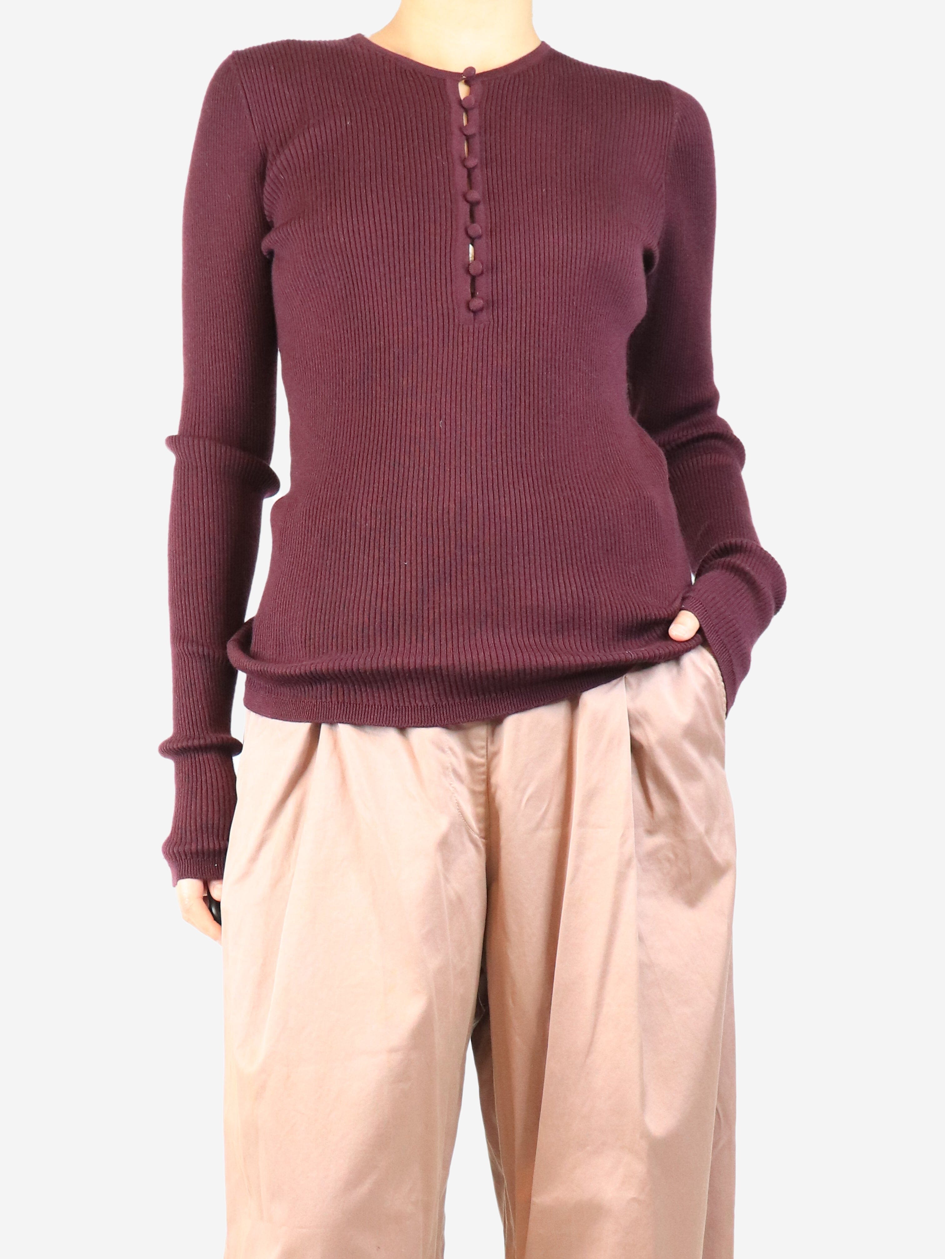 Aubergine knit top - size L Tops Gabriela Hearst 