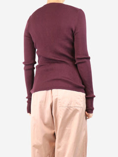 Aubergine knit top - size L Tops Gabriela Hearst 