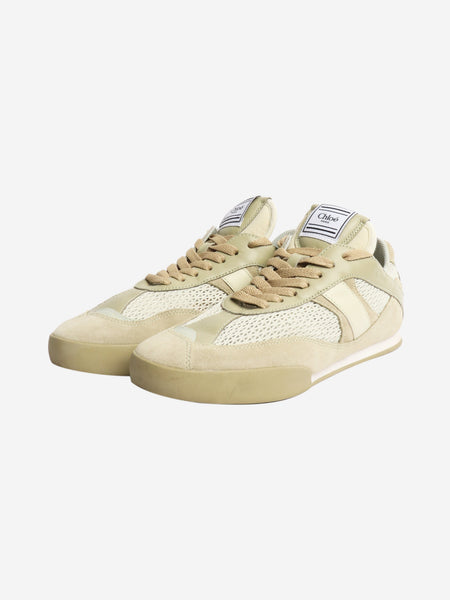 Army green Kick mesh leather sneakers - size EU 38 alternate image