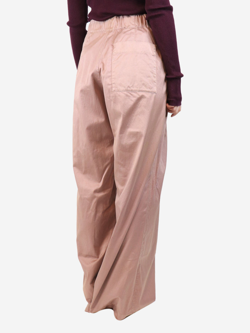 Dusty pink satin trousers - size S Trousers Dries Van Noten 