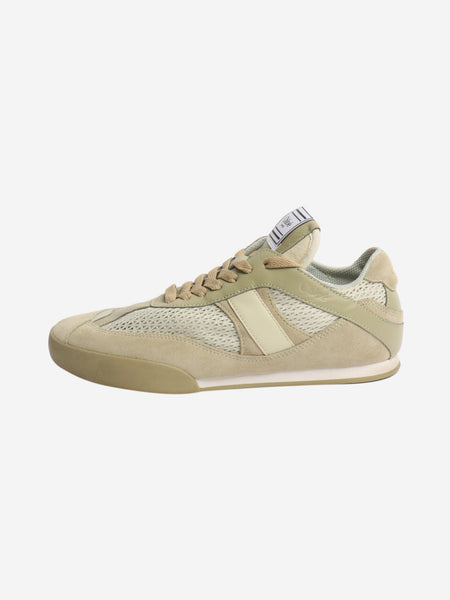 Army green Kick mesh leather sneakers - size EU 38 product image