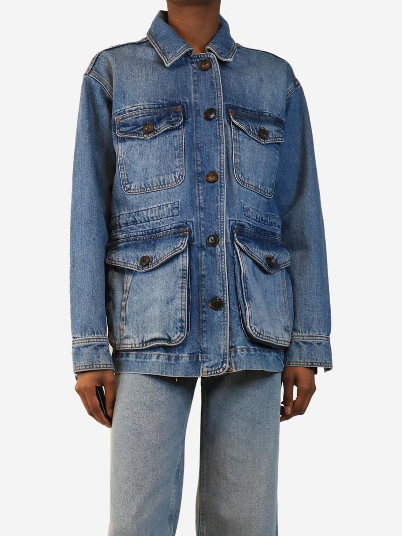 Blue denim cargo jacket - size UK 8 Coats & Jackets ME+EM 