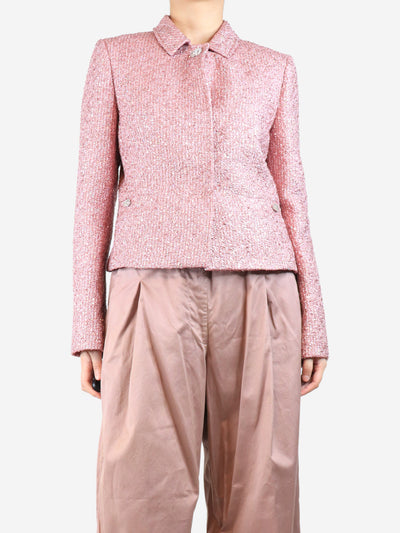 Pink cropped lurex jacket - size UK 12 Coats & Jackets Gucci 