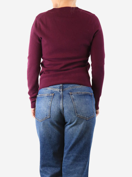 Purple cashmere v-neck jumper - size M alternate image