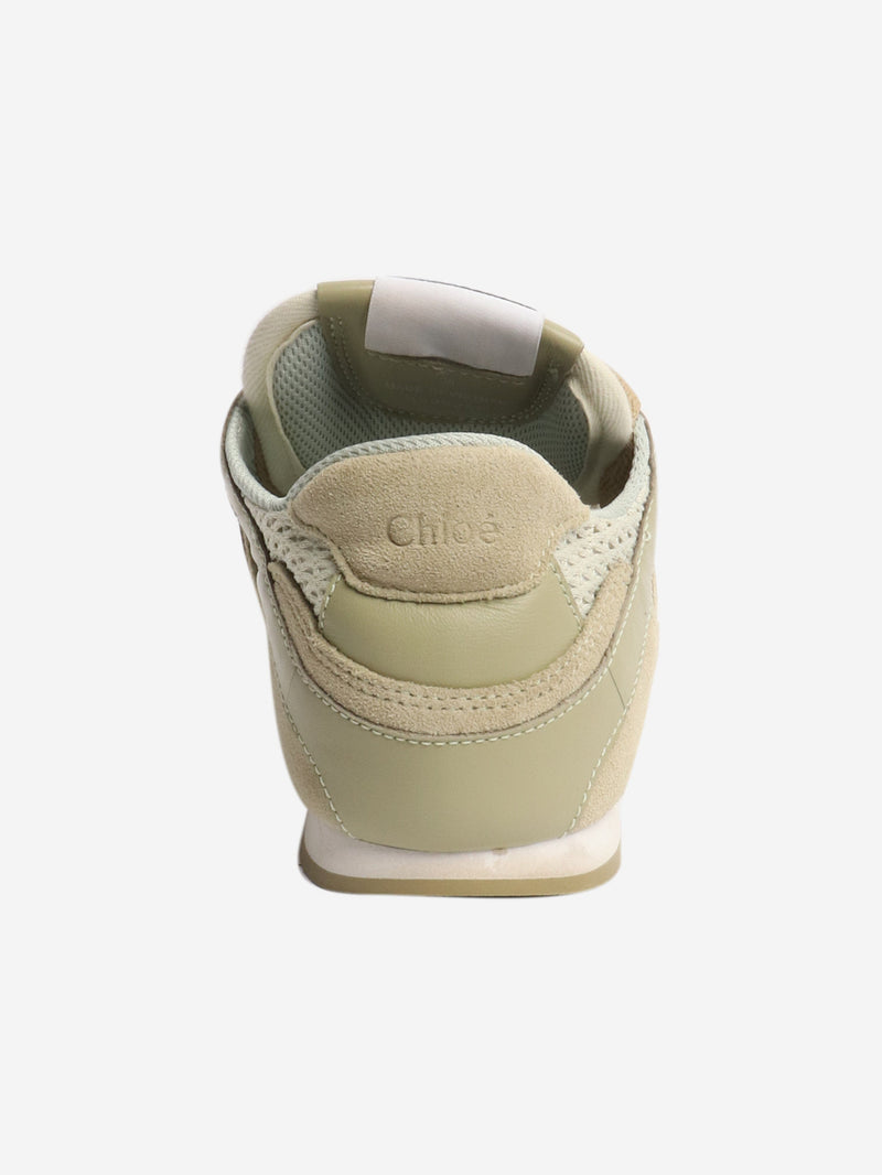 Army green Kick mesh leather sneakers - size EU 38 Trainers Chloe 