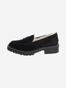 Black suede shearling loafers - size EU 37 Flat Shoes Jimmy Choo 
