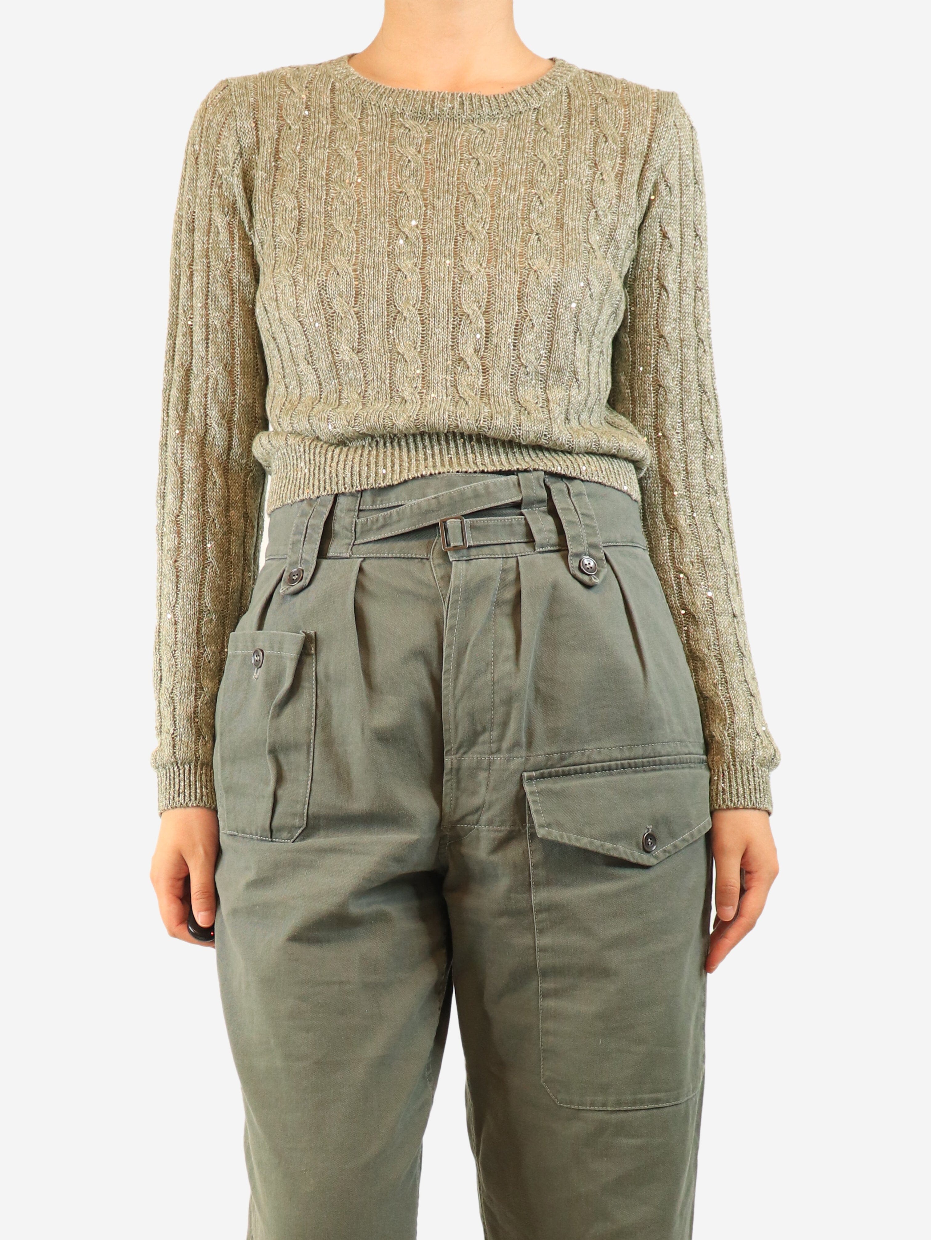 Green sequin knit jumper - size S Knitwear Brunello Cucinelli 