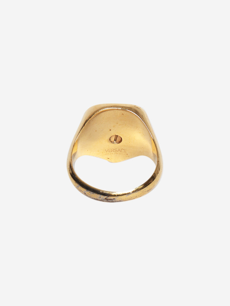 Gold Greca signet ring