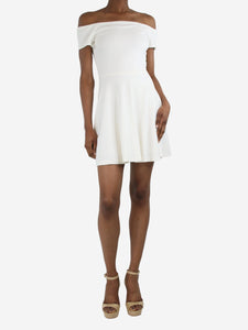 Alice + Olivia White off-shoulder mini dress - size UK 6