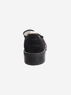 Black suede shearling loafers - size EU 37 Flat Shoes Jimmy Choo 