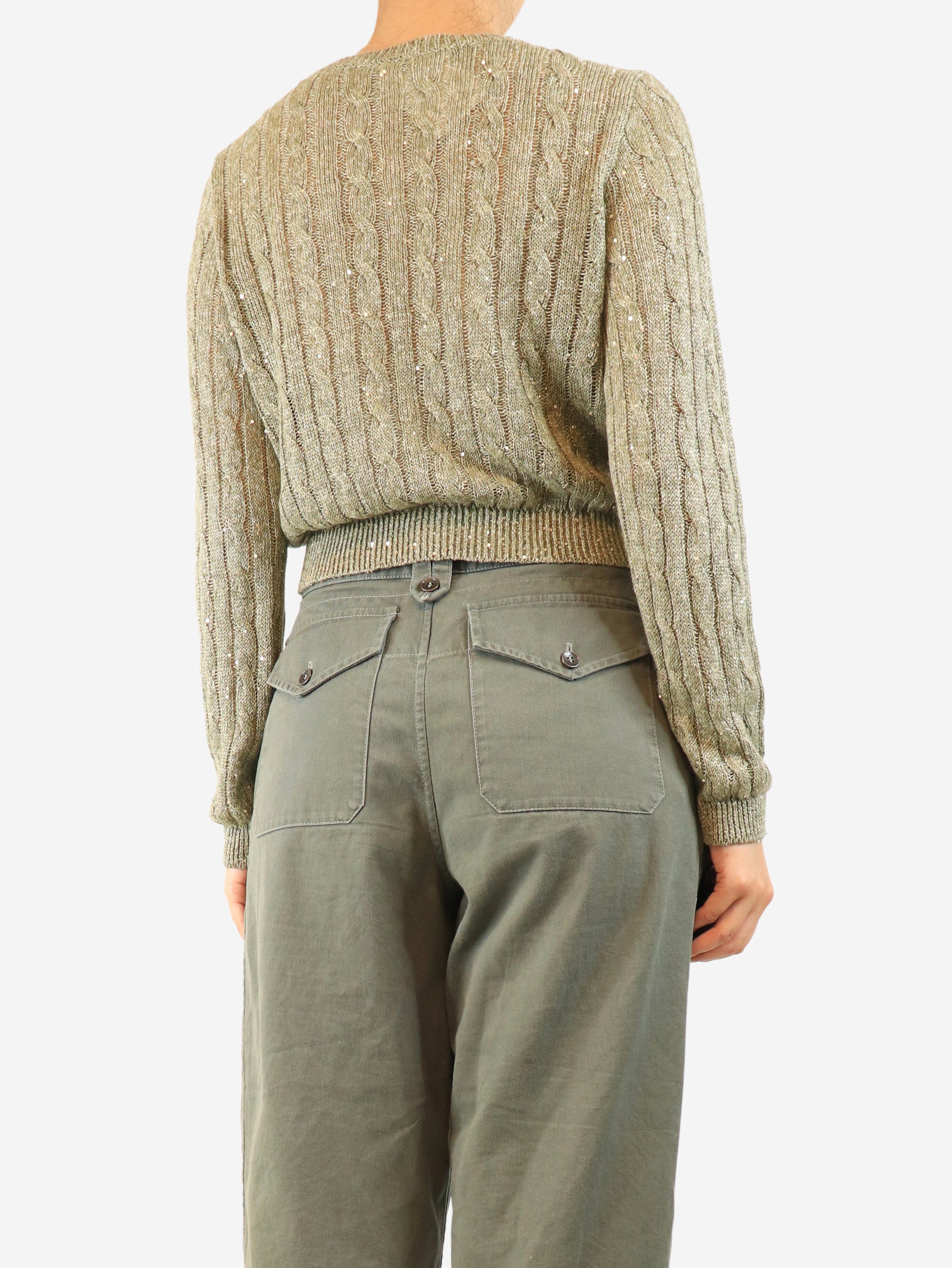 Green sequin knit jumper - size S Knitwear Brunello Cucinelli 