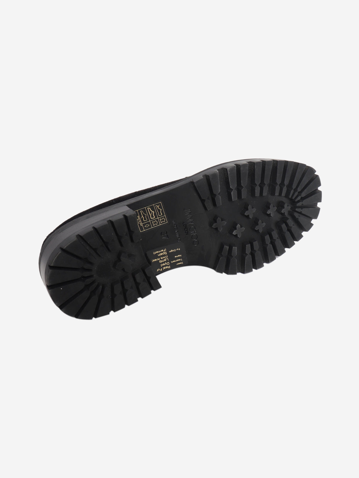 Black suede shearling loafers - size EU 37 Flat Shoes Jimmy Choo 