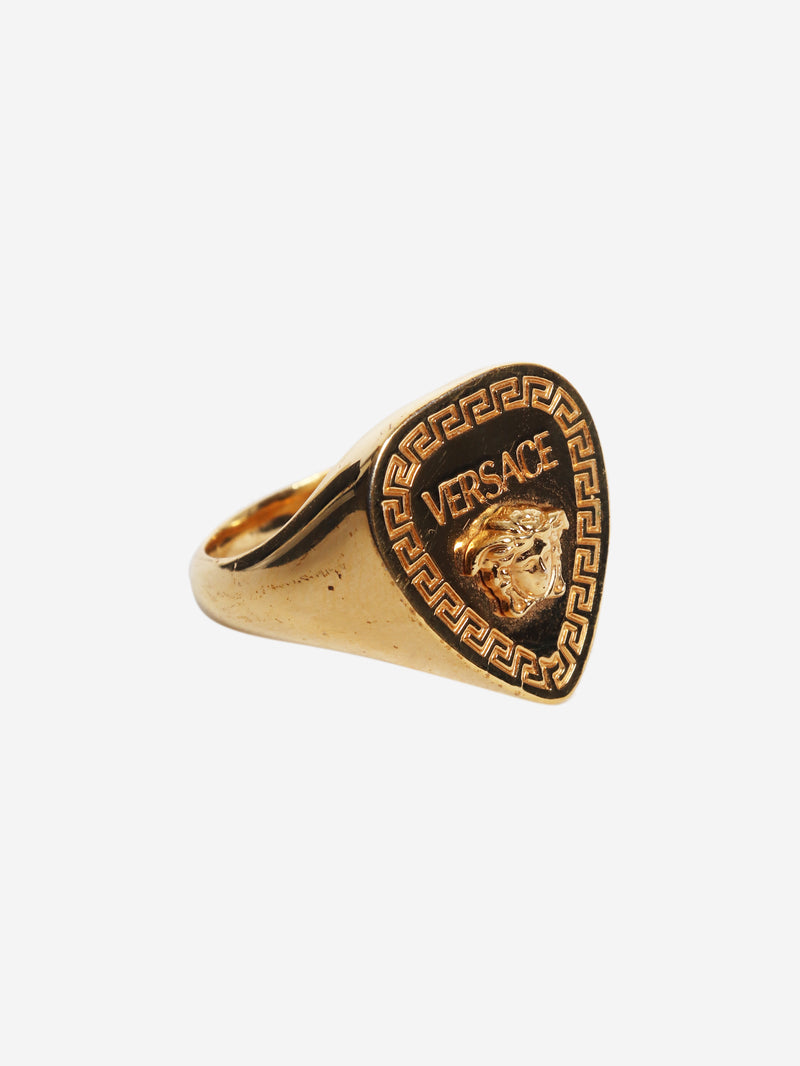 Gold Greca signet ring