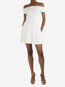 Alice + Olivia White off-shoulder mini dress - size UK 6