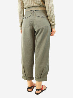 Green cargo style trousers - size UK 12 Trousers Saint Laurent 