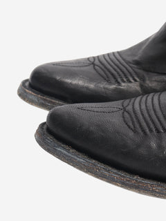 Black leather cowboy boots - size EU 36 (UK 3) Boots Jessie Western 