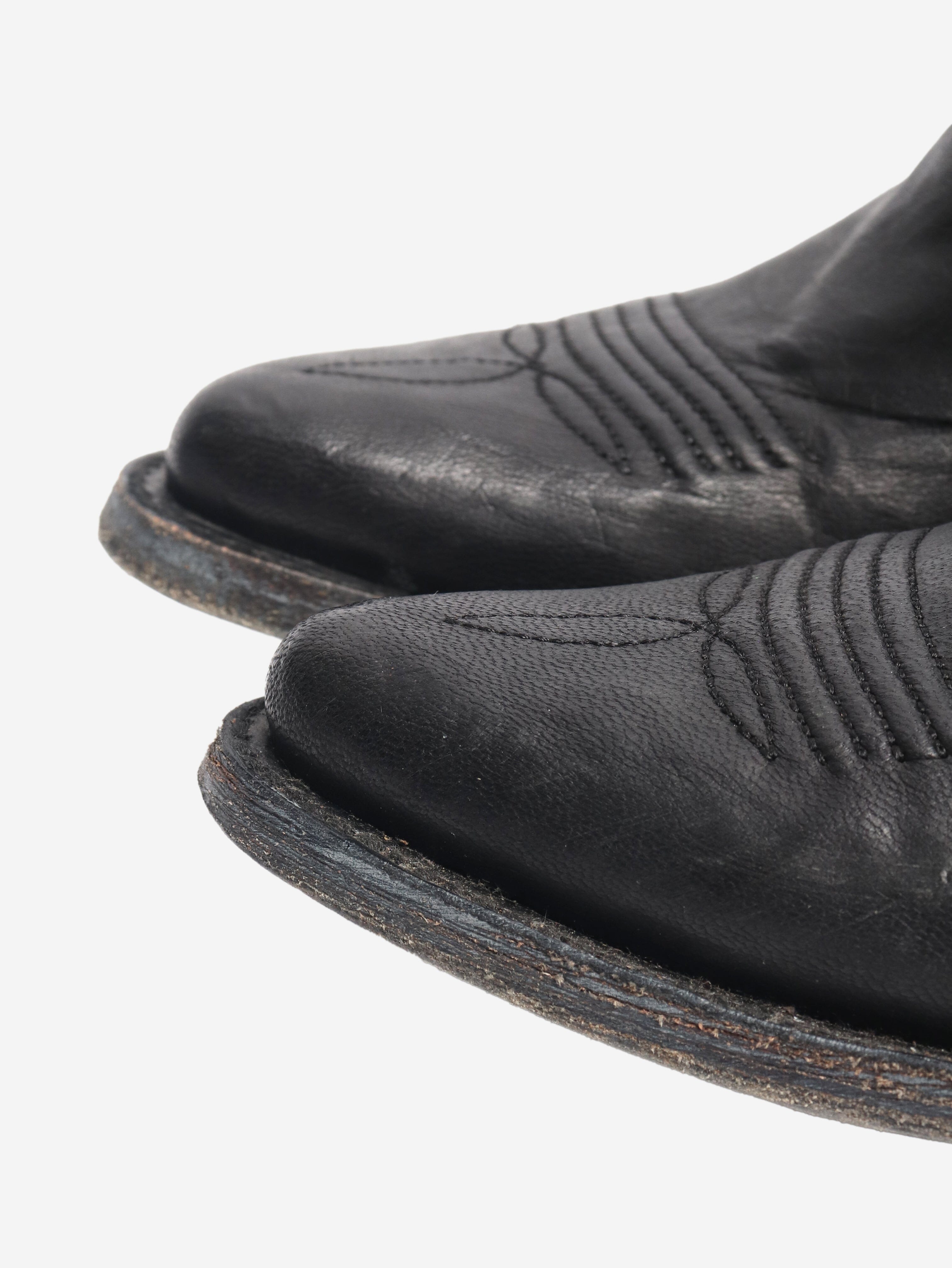 Black leather cowboy boots - size EU 36 (UK 3) Boots Jessie Western 