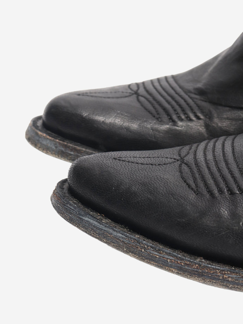 Black leather cowboy boots - size EU 36 (UK 3) Boots Jessie Western 