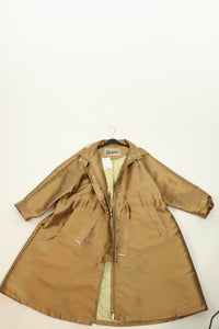 Herno Gold hooded drawstring satin coat - size UK 14