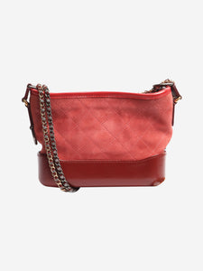 Chanel Red 2017 Gabrielle suede and leather crossbody bag